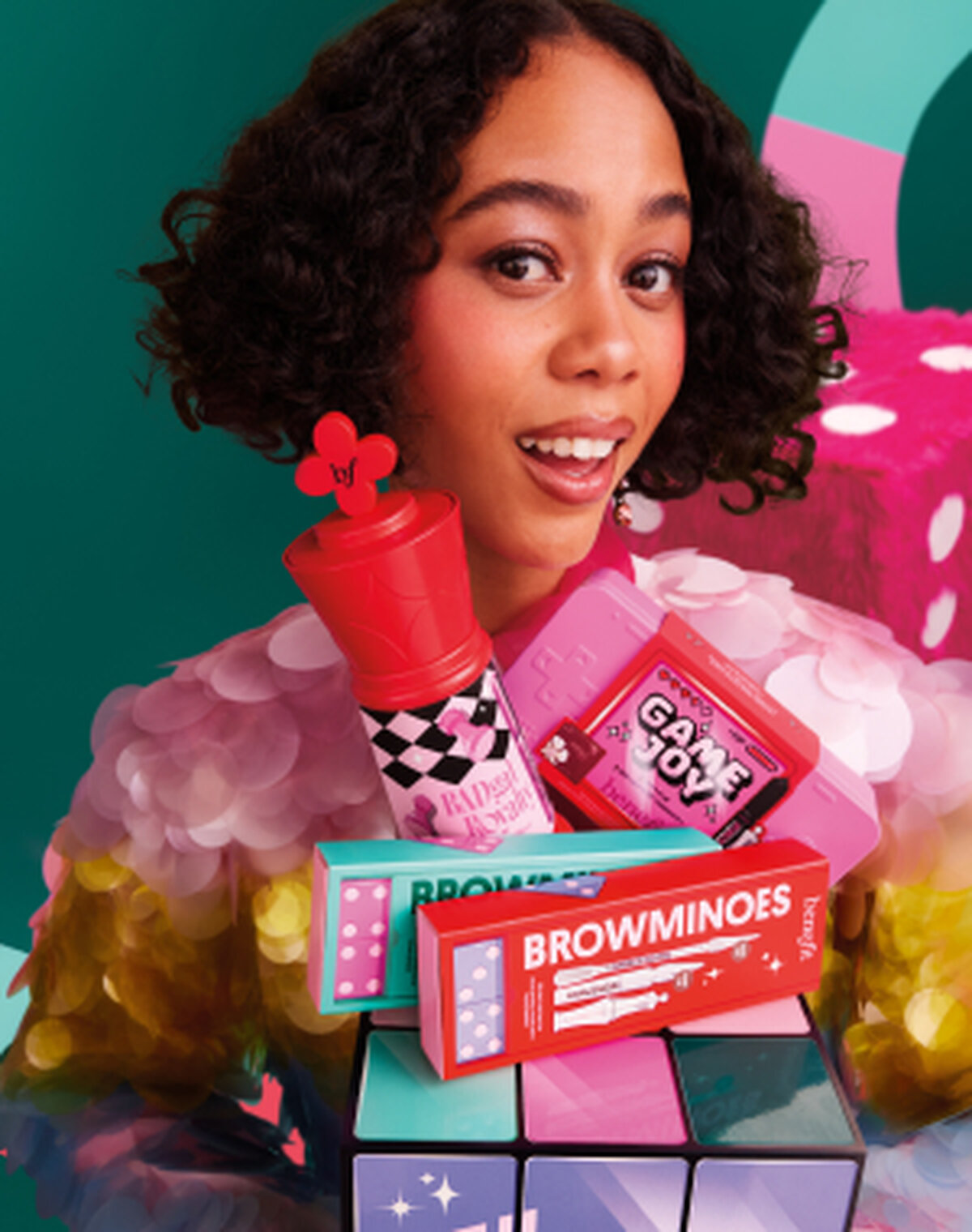 Model mit Holiday Sets