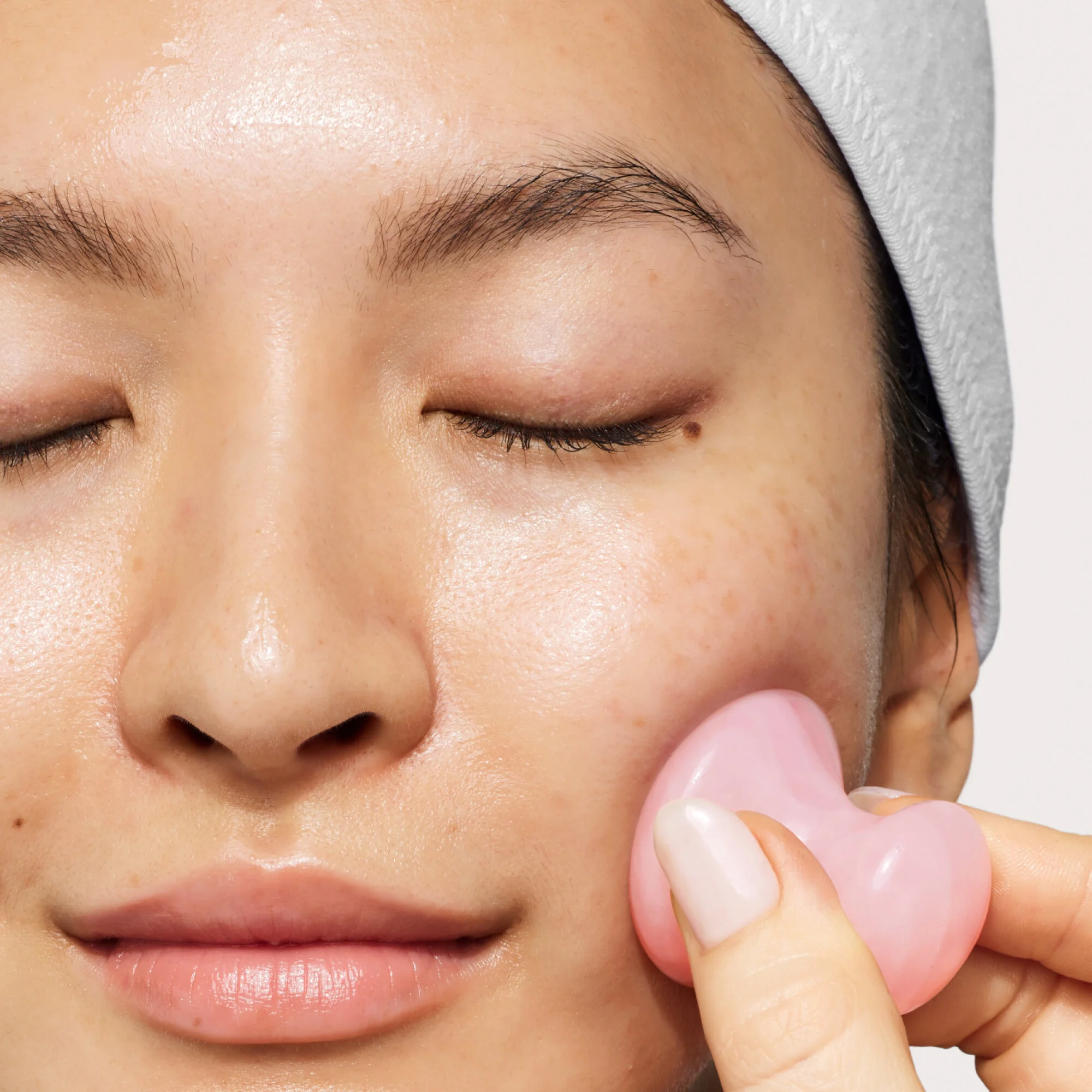 Model getting massage on face