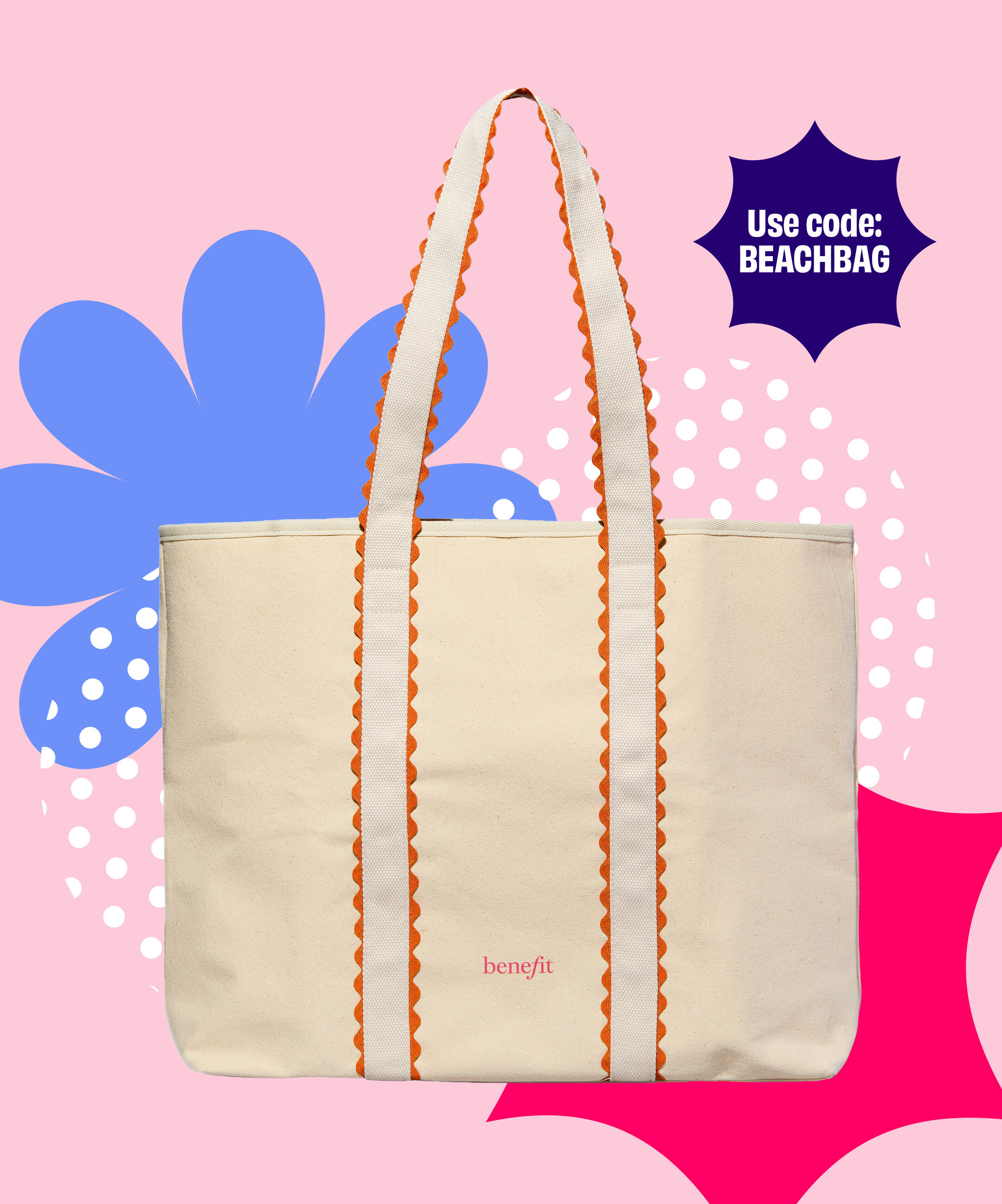 Big enough for your SPF. Cute enough for the 'gram. Free with your $85+ order.&nbsp; - Code: BEACHBAG