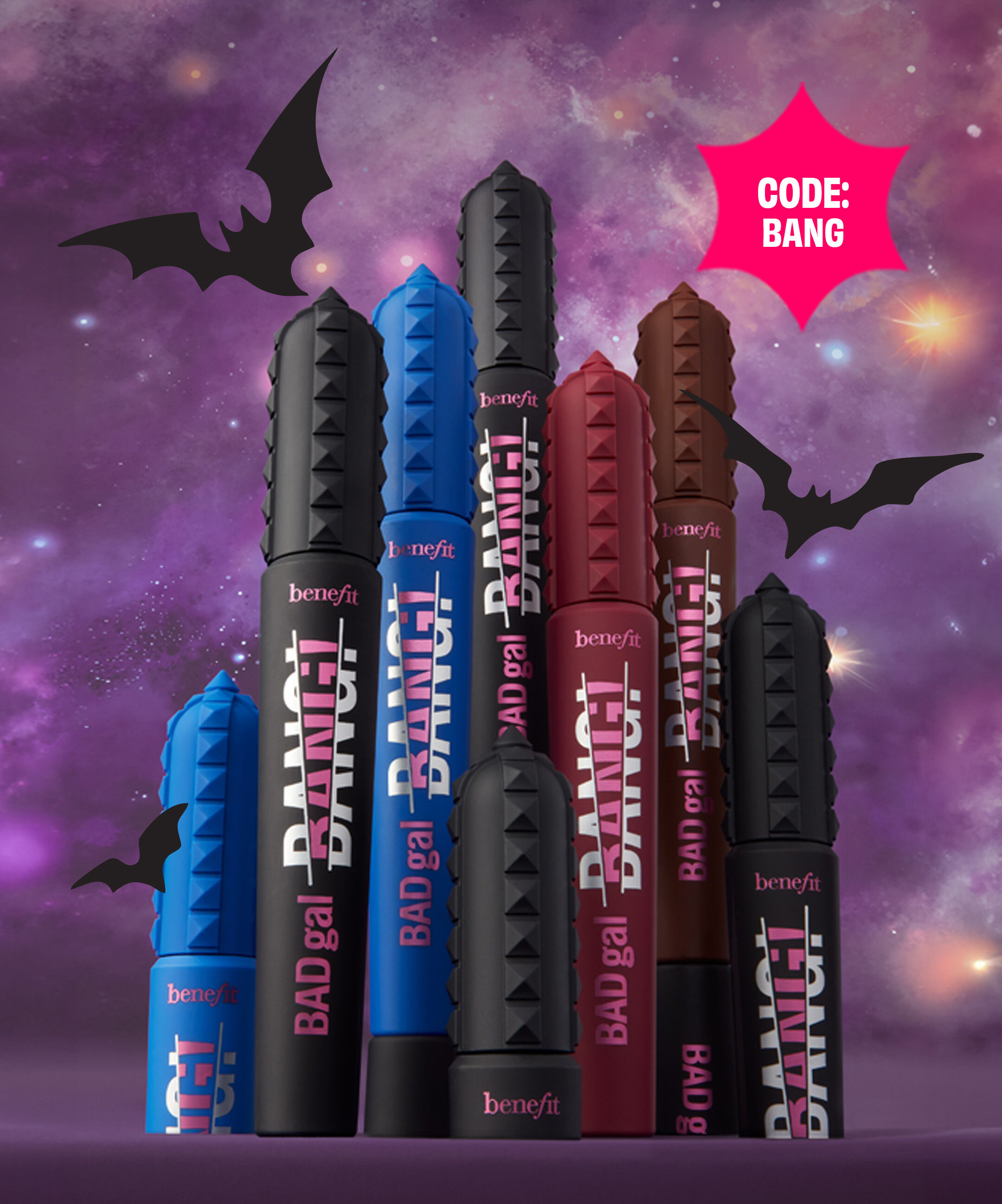 Get ready to bat those lashes this Halloween with 40% off ALL BADgal BANG! colors. It's a scream of a deal.    Code: BANG