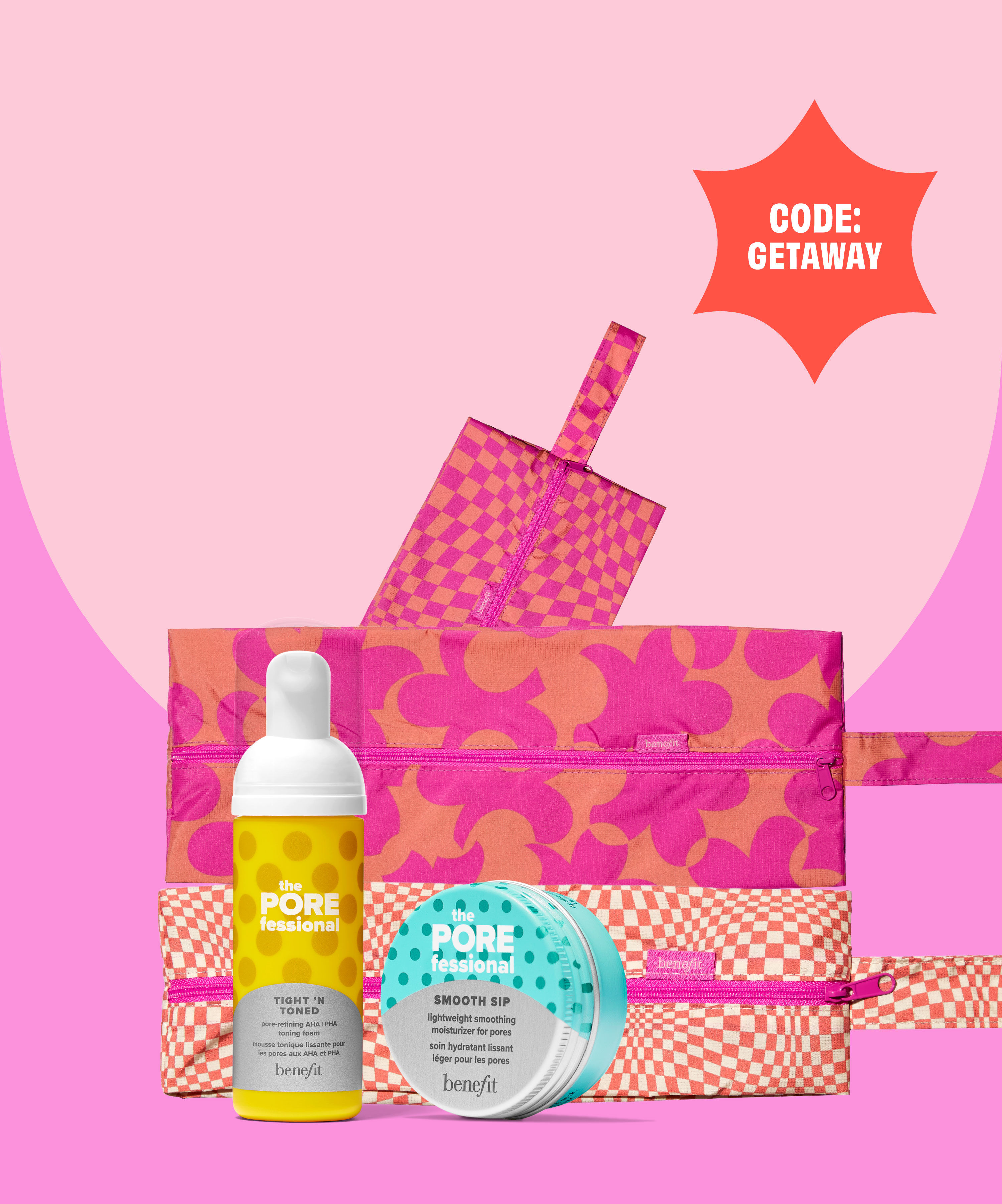 Get prepped for warmer days with two deluxe samples, plus travel pouches to keep it all together when you spend $80+!* - Code: GETAWAY