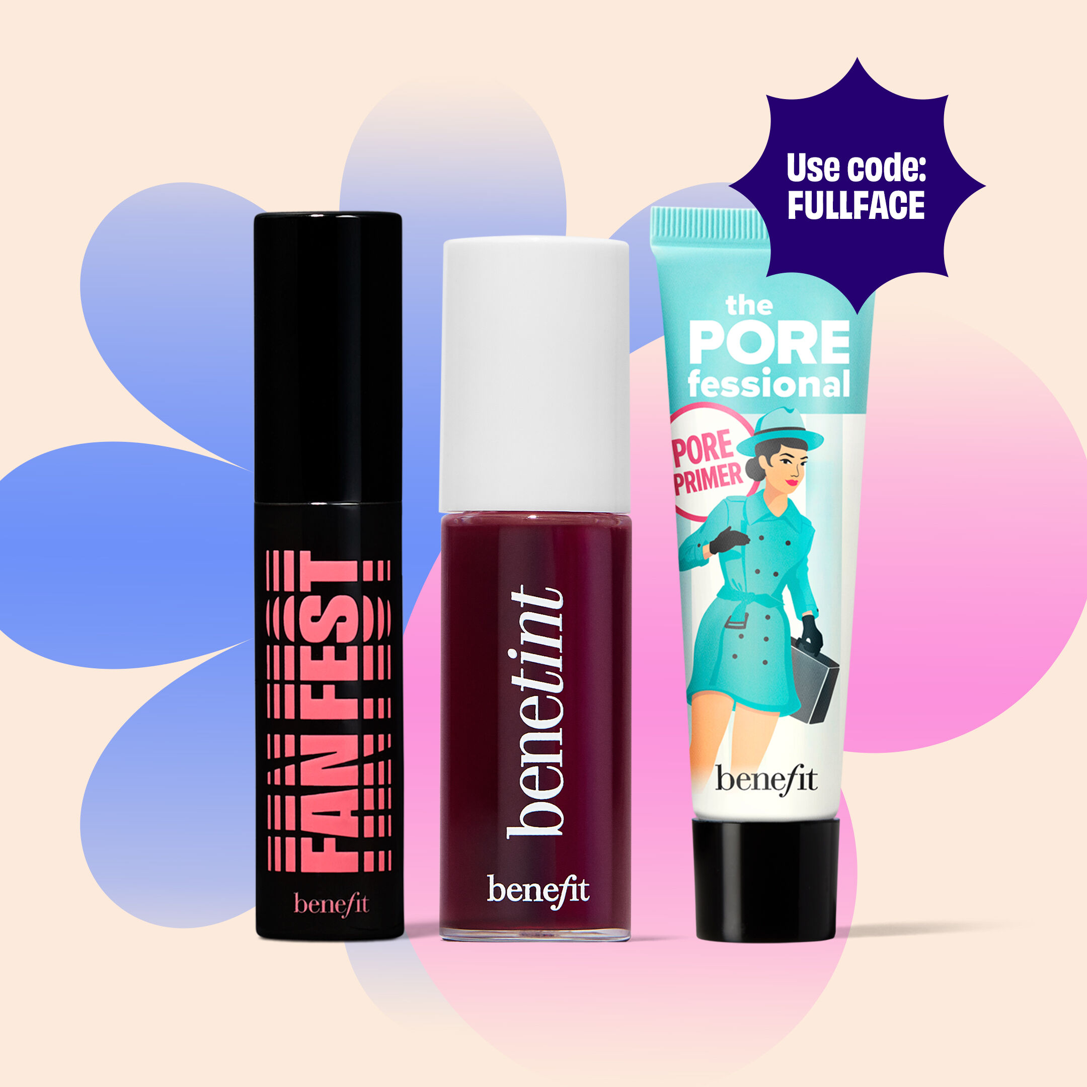 Spend $65 or more online & receive 3 free deluxe-size samples of our ultimate summer-proof essentials.* - Code: FULLFACE