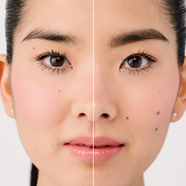 Model before and after application shade 4.5