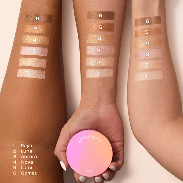 Glow-la-la shadefinder swatches on arm Glow-la-la shadefinder swatches on arm