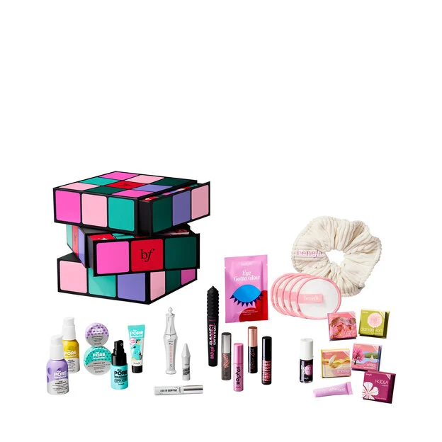 Glam Cube Advent Calendar packaging and products Glam Cube Advent Calendar packaging and products