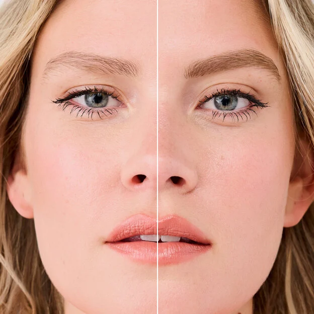 Model before and after application shade 3