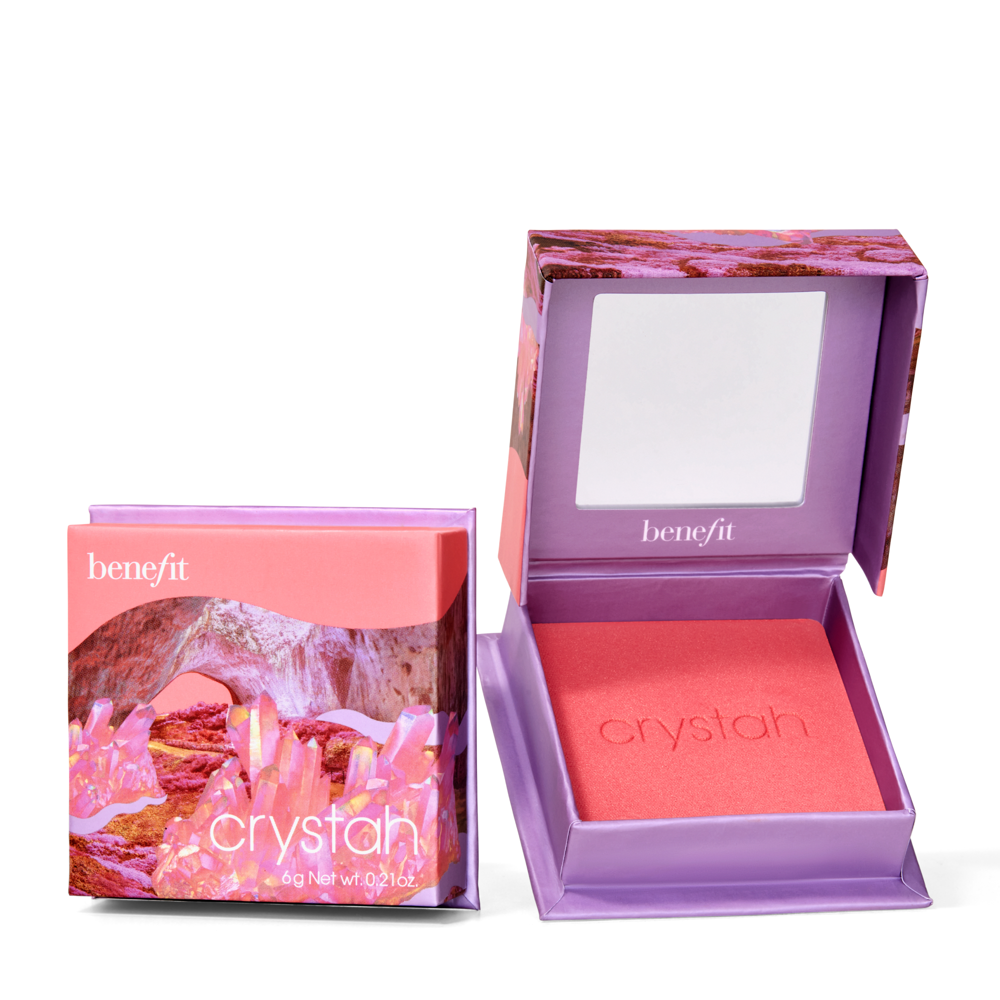 Crystah Blush - Sweatproof Powder Smudge-proof Full Brightening In Strawberry Pink, Size: Full Size