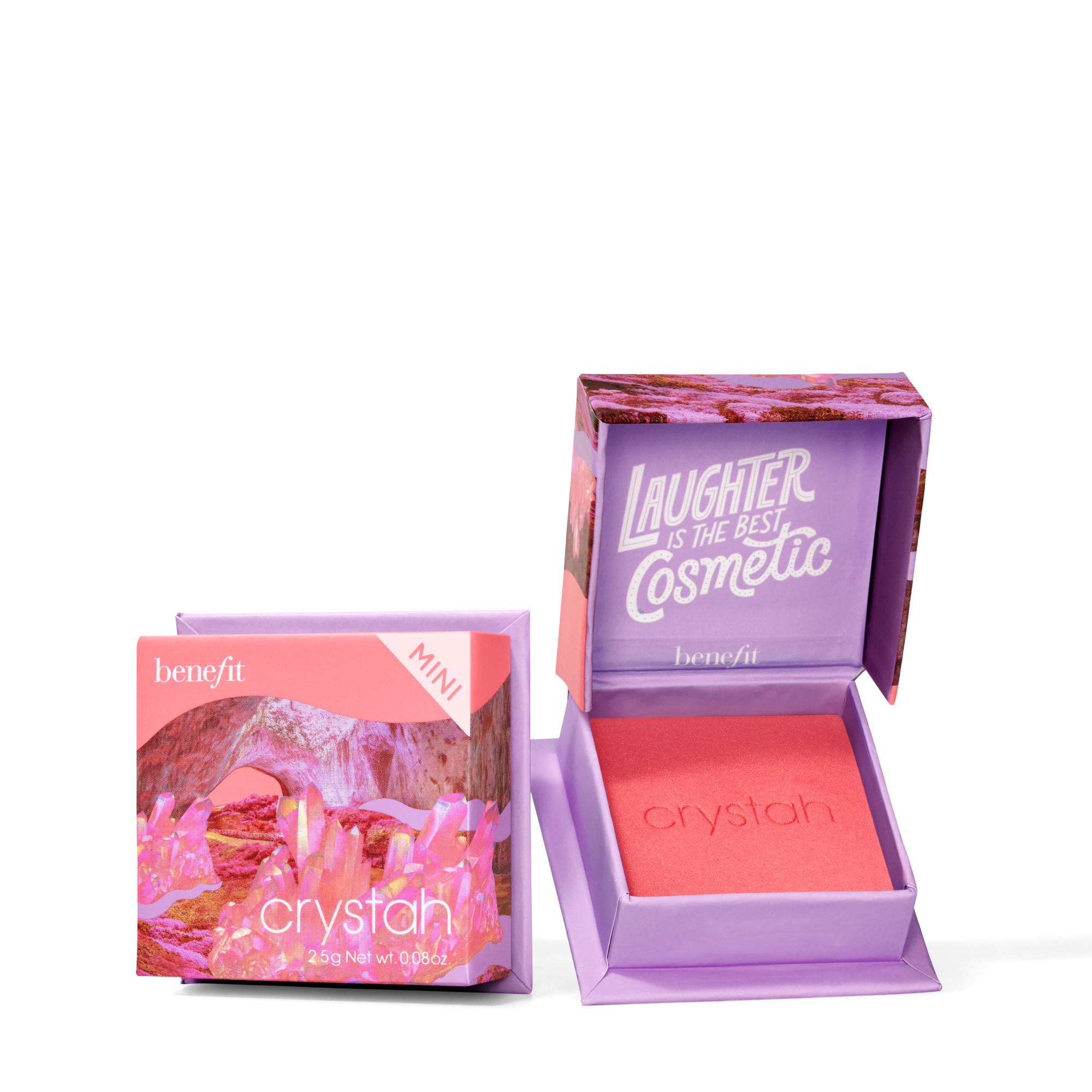 Crystah Blush Travel Size - Sweatproof Powder Blusher Smudge-proof In Strawberry Pink, Size: Mini